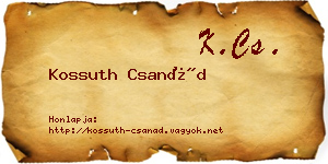 Kossuth Csanád névjegykártya